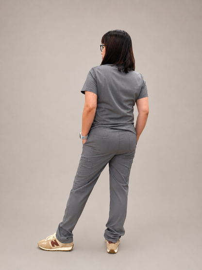 Jess Scrub Set- Graphite Grey  (Straight Leg Edition)
