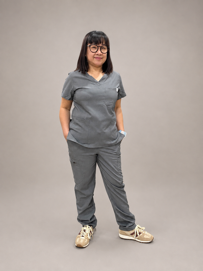 Jess Scrub Set- Graphite Grey  (Straight Leg Edition)