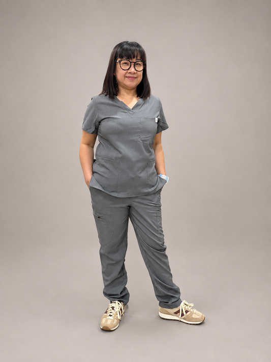 Jess Scrub Set- Graphite Grey  (Straight Leg Edition)