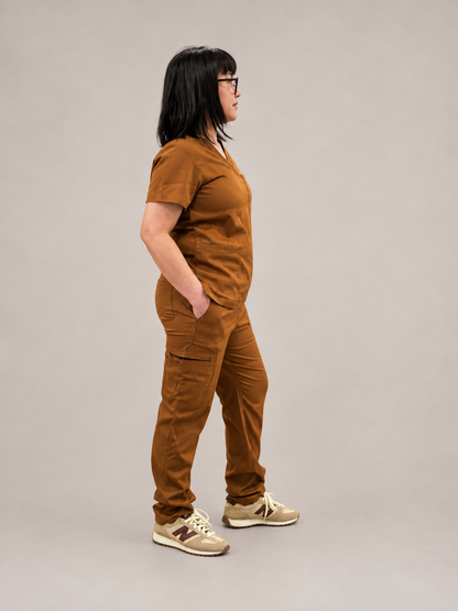 Jess Scrub Set- Toffee Brown (Straight Leg Edition)