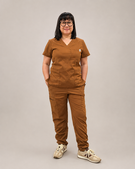 Jess Scrub Set- Toffee Brown (Straight Leg Edition)