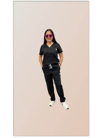 Jess Scrub Set- Black (Straight Leg Edition)