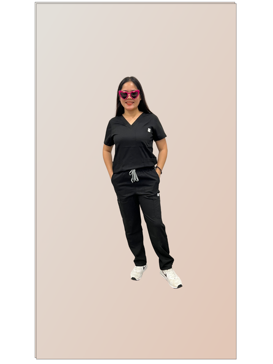 Jess Scrub Set- Black (Straight Leg Edition)