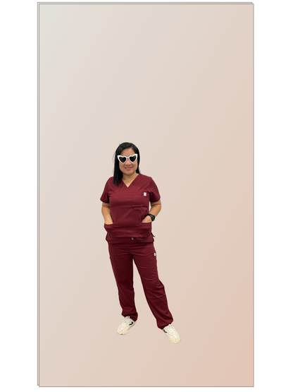 Jess Scrub Set- Maroon (Straight Leg Edition)