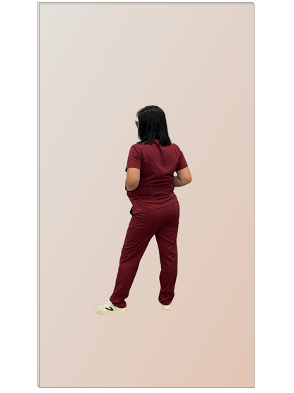 Jess Scrub Set- Maroon (Straight Leg Edition)
