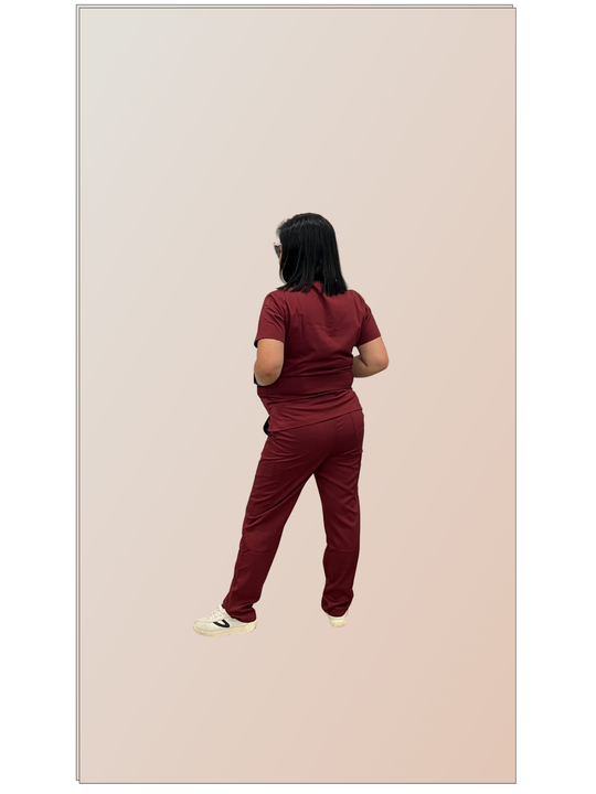 Jess Scrub Set- Maroon (Straight Leg Edition)