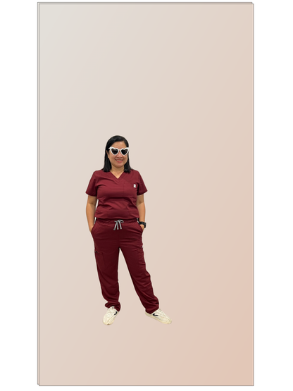 Jess Scrub Set- Maroon (Straight Leg Edition)