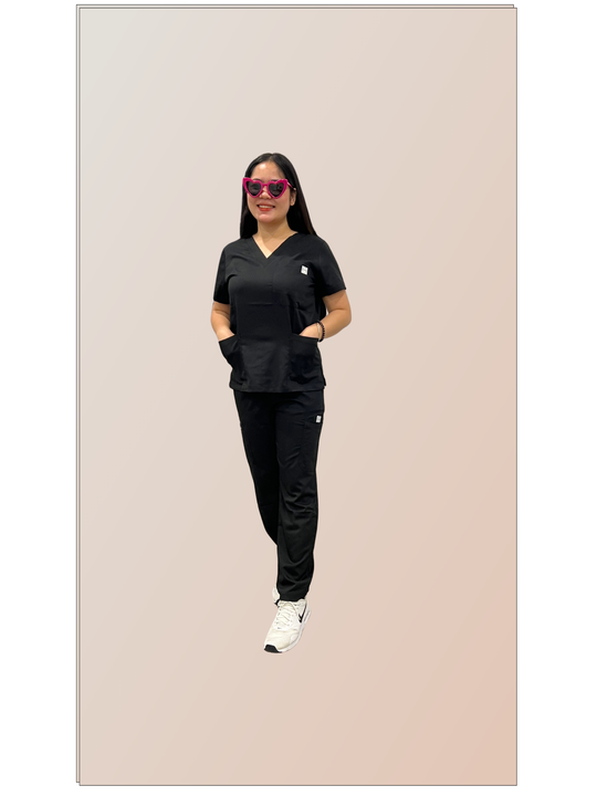 Jess Scrub Set- Black (Straight Leg Edition)