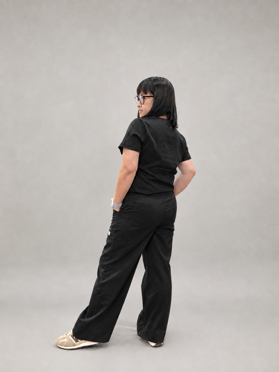 Trixie Scrub Set- Black (Wide-Leg  Edition)