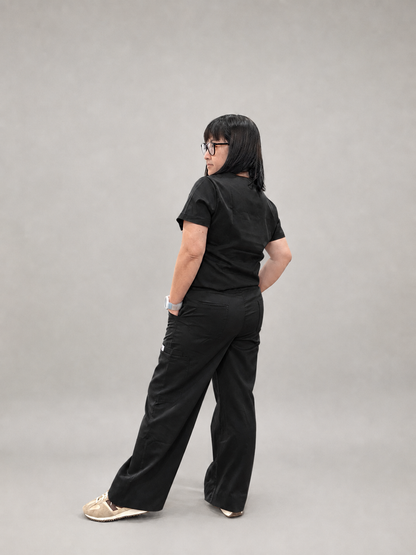 Trixie Scrub Set- Black (Wide-Leg  Edition)