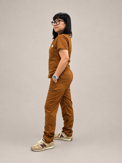 Jess Scrub Set- Toffee Brown (Straight Leg Edition)