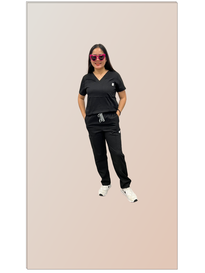 Jess Scrub Set- Black (Straight Leg Edition)