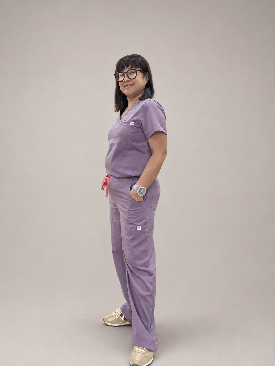 Trixie Scrub Set- Soft-Mauve (Wide-Leg  Edition)