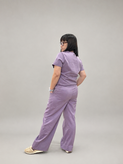 Trixie Scrub Set- Soft-Mauve (Wide-Leg  Edition)