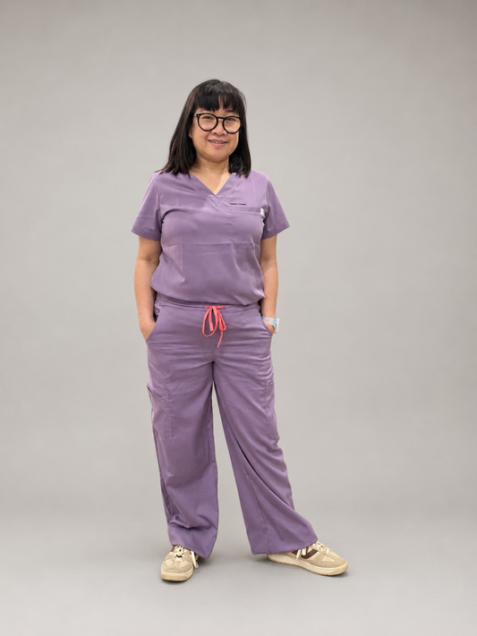 Trixie Scrub Set- Soft-Mauve (Wide-Leg  Edition)