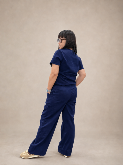 Trixie Scrub Set- Navy Blue (Wide-Leg  Edition)