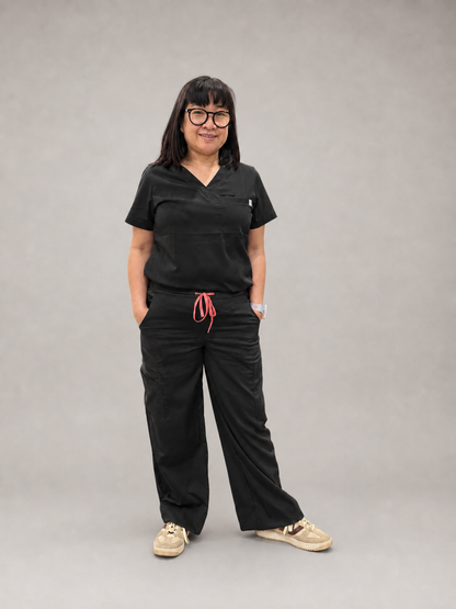 Trixie Scrub Set- Black (Wide-Leg  Edition)