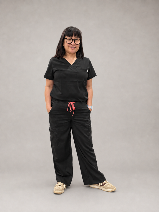 Trixie Scrub Set- Black (Wide-Leg  Edition)