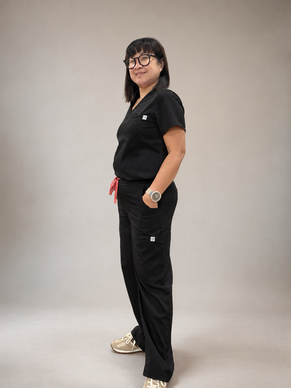 Trixie Scrub Set- Black (Wide-Leg  Edition)